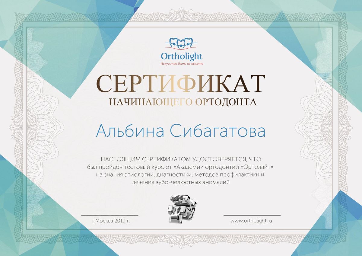 Сертификат Сибагатова фото 1
